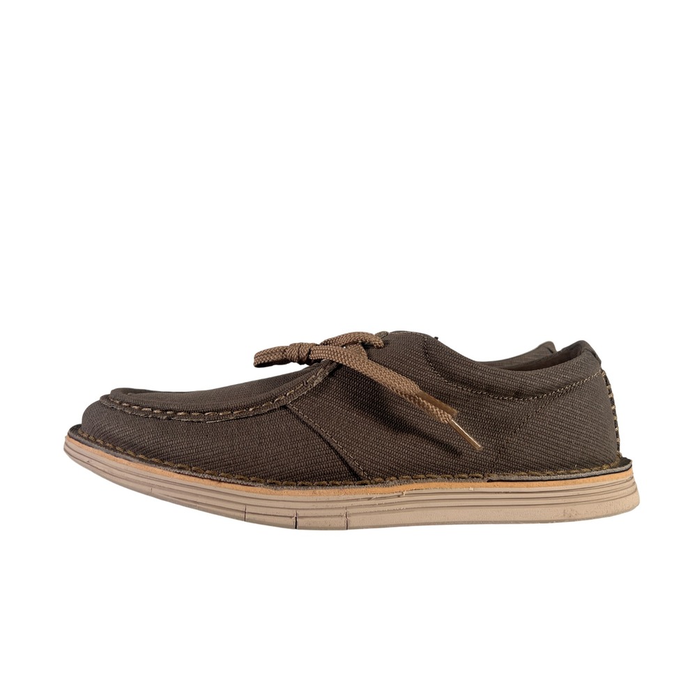 Clarks Men's Forge Run Moc-Toe Leather Cushioned Slip On Shoes Olive Size‎ 9